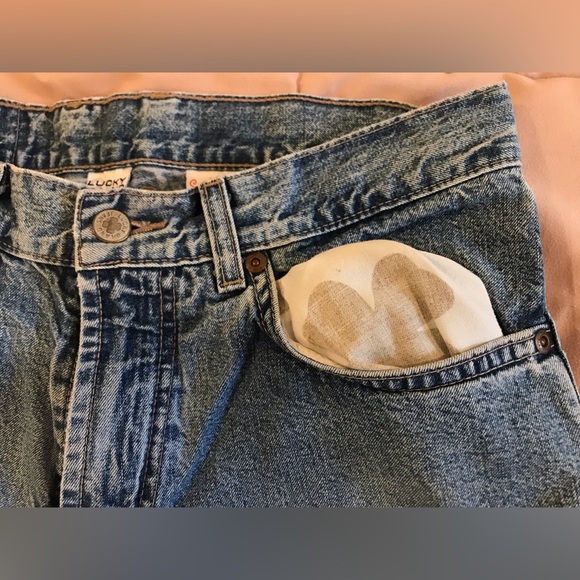 Vintage Lucky Brand Low Rise Flare Dungaree Jeans - 10 / 30 - Picture 4 of 12